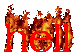 Burning text that says 'hell' from cooltext.com